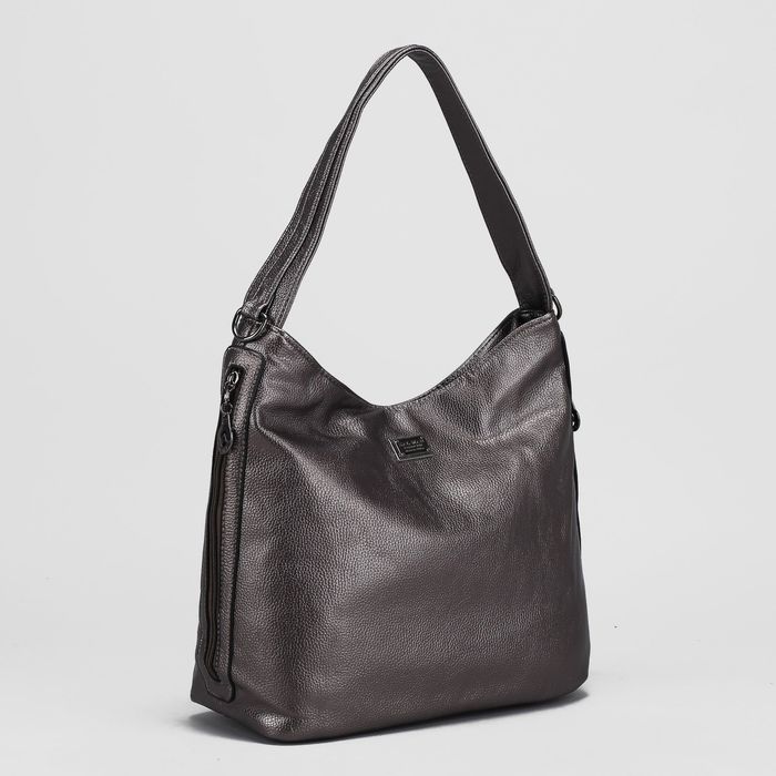 Сумка женская, отдел с перегородкой на молнии, 3 наружных кармана, цвет бронзовый