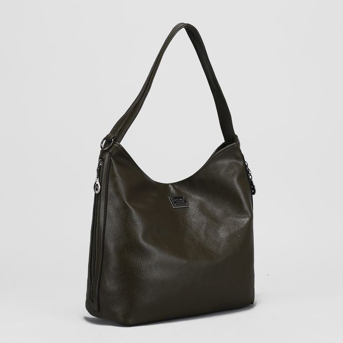 Сумка женская, отдел с перегородкой на молнии, 3 наружных кармана, цвет зелёный