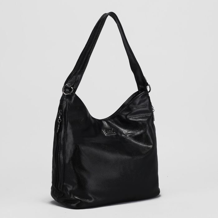 Сумка женская, отдел с перегородкой на молнии, 3 наружных кармана, цвет чёрный