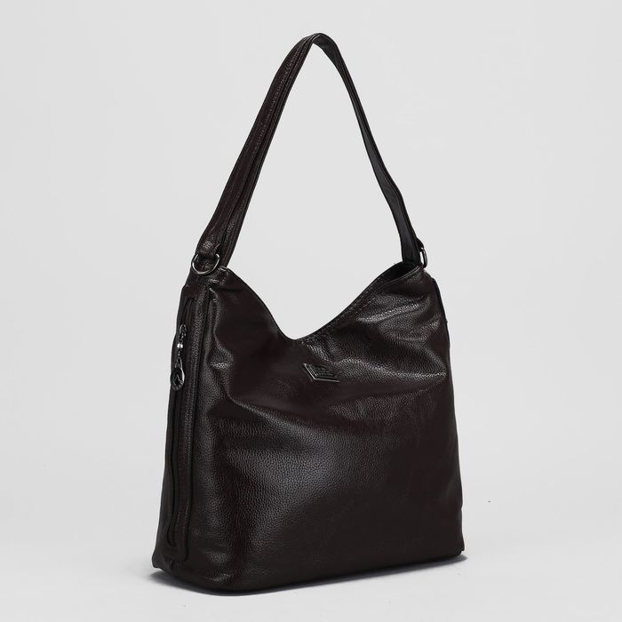 Сумка женская, отдел с перегородкой на молнии, 3 наружных кармана, цвет коричневый