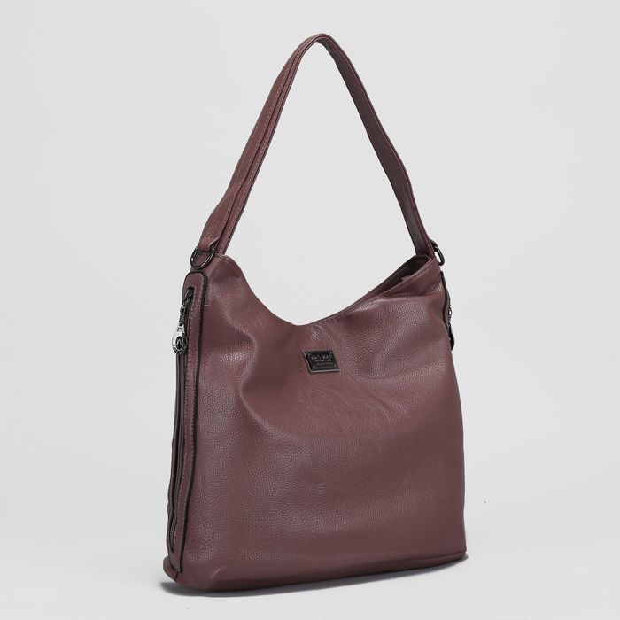 Сумка женская на молнии, 1 отдел с перегородкой, 3 наружных кармана, цвет коричневый