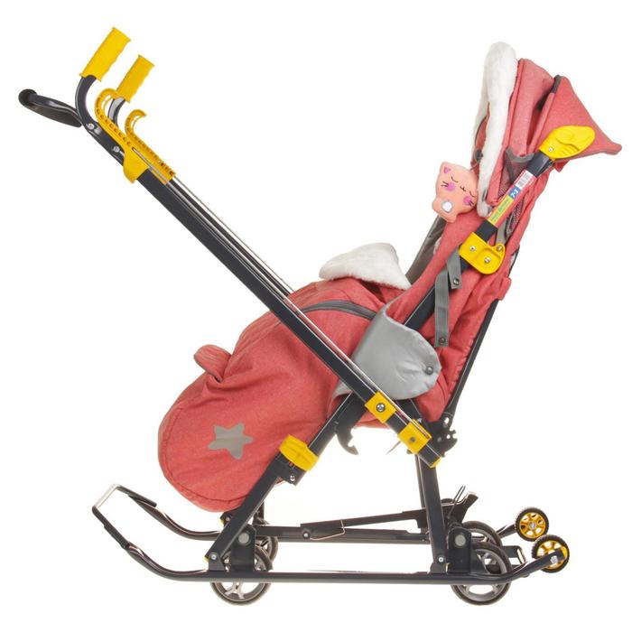 Санки-коляска "Ника детям 7-3/2", цвет красный