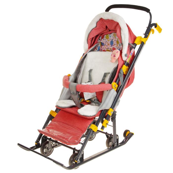 Санки-коляска "Ника детям 7-3/2", цвет красный