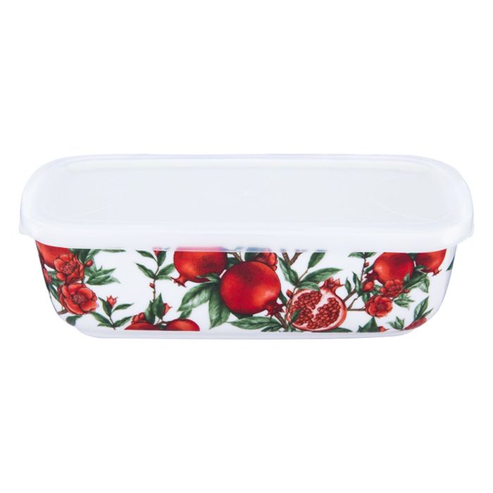 Паштетница "Гранаты" 19х9,5х5,8 см, 500 мл, с крышкой, прямоугольная