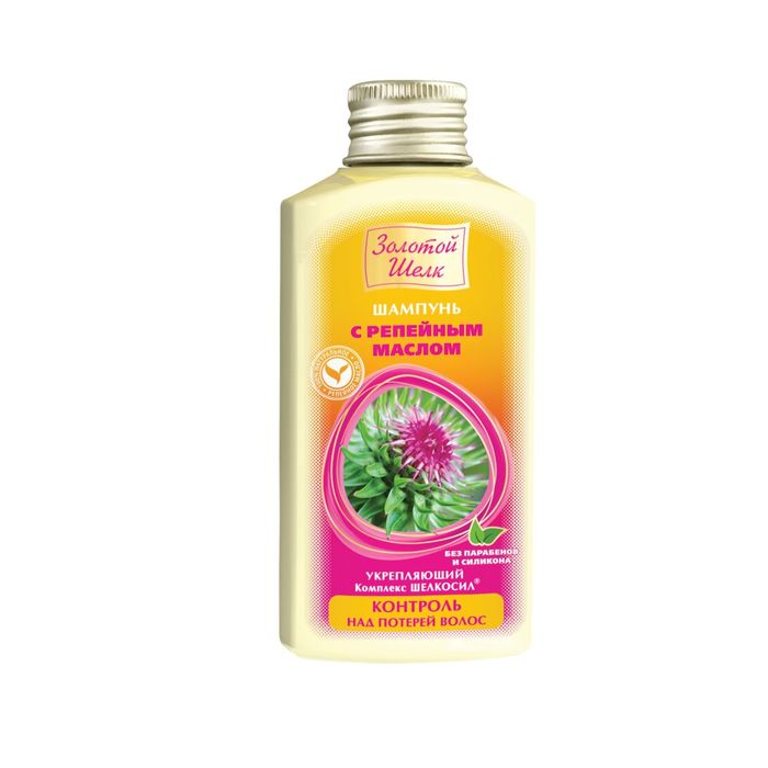 Шампунь "Золотой шёлк" контроль над потерей волос, с репейным маслом, 90 мл