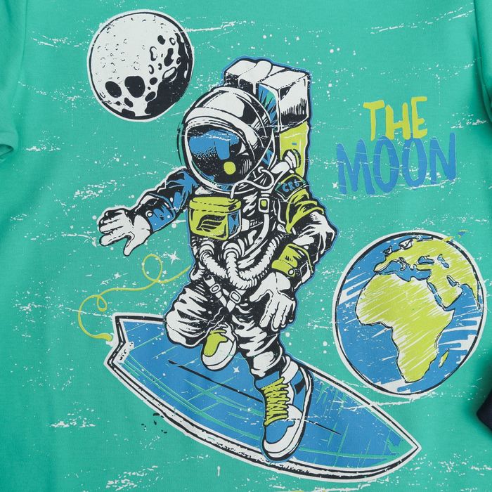 Пижама для мальчика, рост 140 см, цвет зелёный