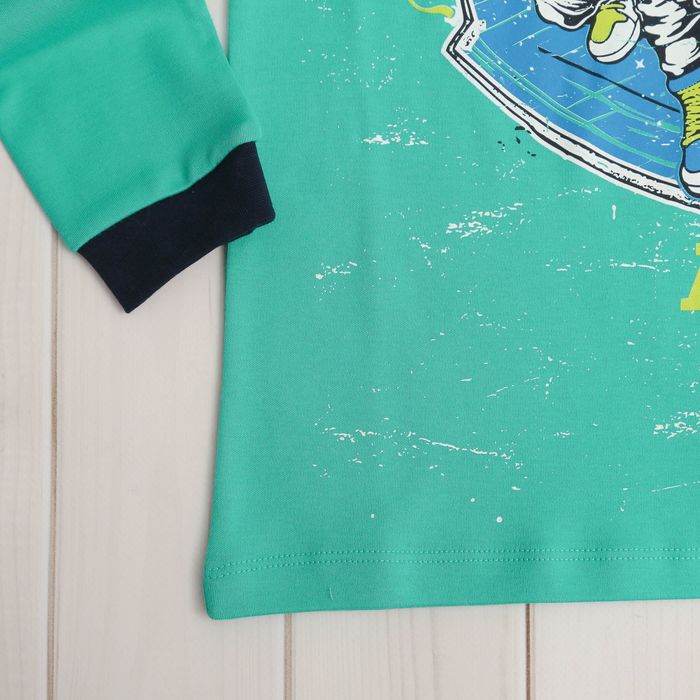 Пижама для мальчика, рост 140 см, цвет зелёный