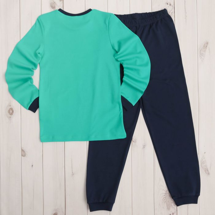 Пижама для мальчика, рост 140 см, цвет зелёный