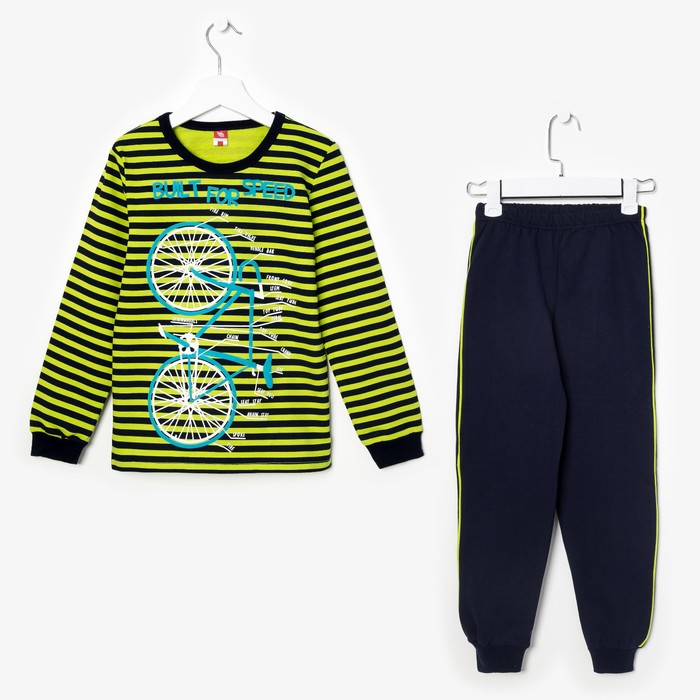 Пижама для мальчика, рост 128 см, цвет салатовый