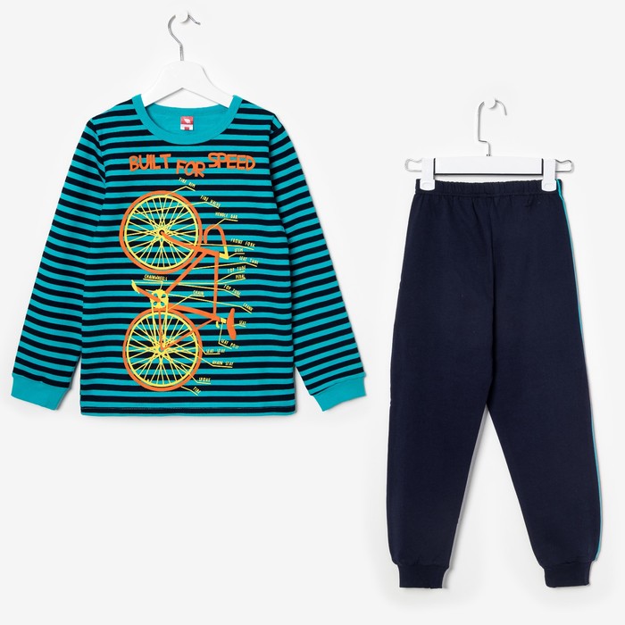 Пижама для мальчика, рост 146 см, цвет бирюзовый