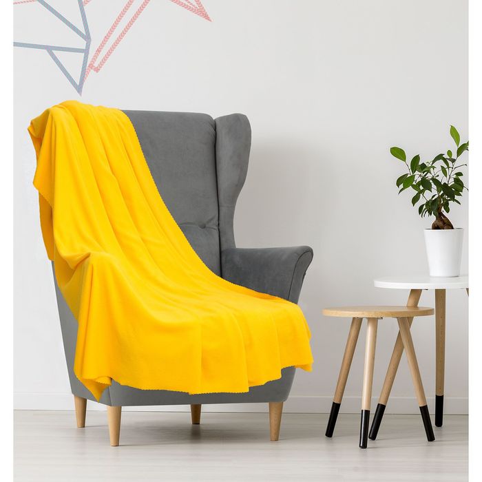 Плед "Экономь и Я" Лимонный щербет 150х180 см, пл. 150 г/м², 100% п/э