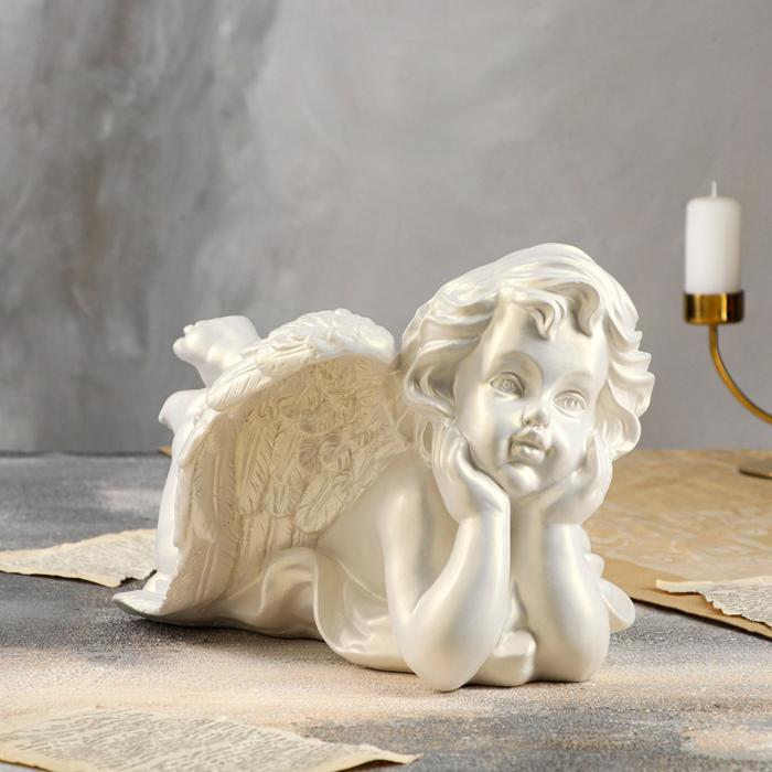 Статуэтка "Ангел лежащий" большой, перламутровый