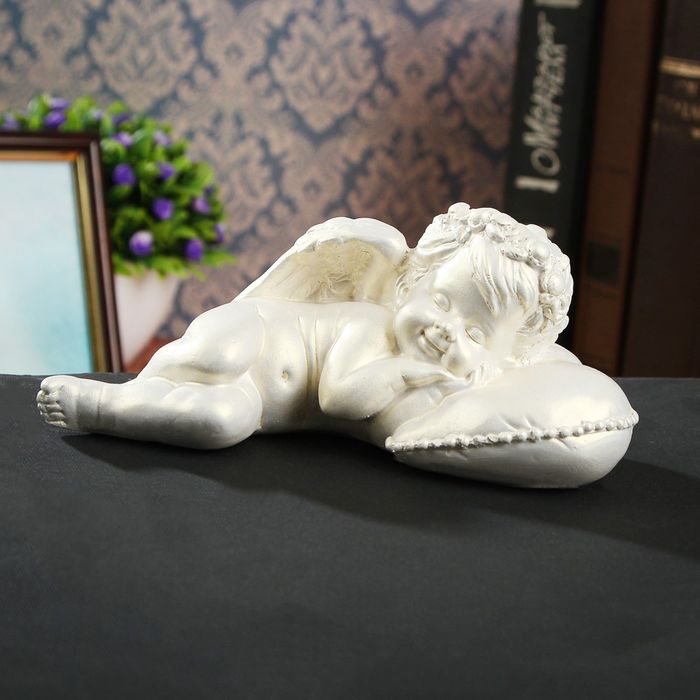 Статуэтка "Ангел на подушке"  маленький, перламутровый