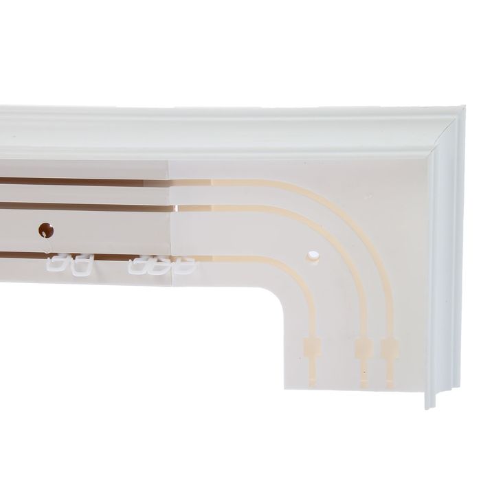 Карниз трехрядный 150 см, с декоративной планкой "Стандарт", цвет белый