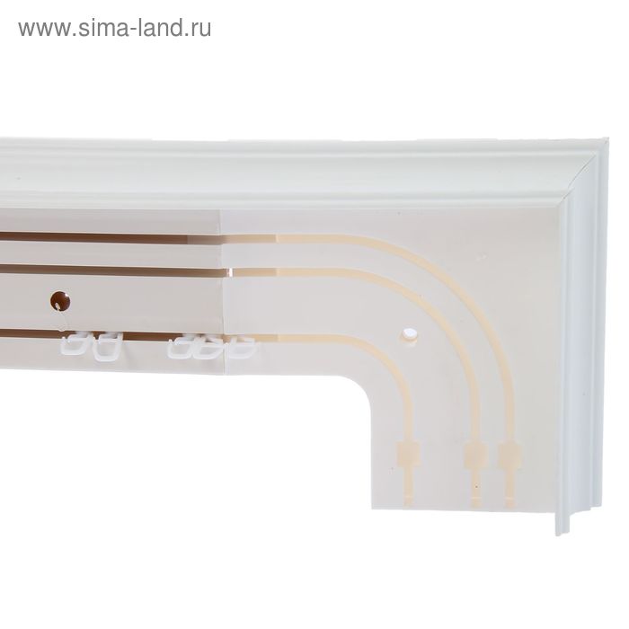 

Карниз трёхрядный, 160 см, с декоративной планкой «Стандарт», цвет белый