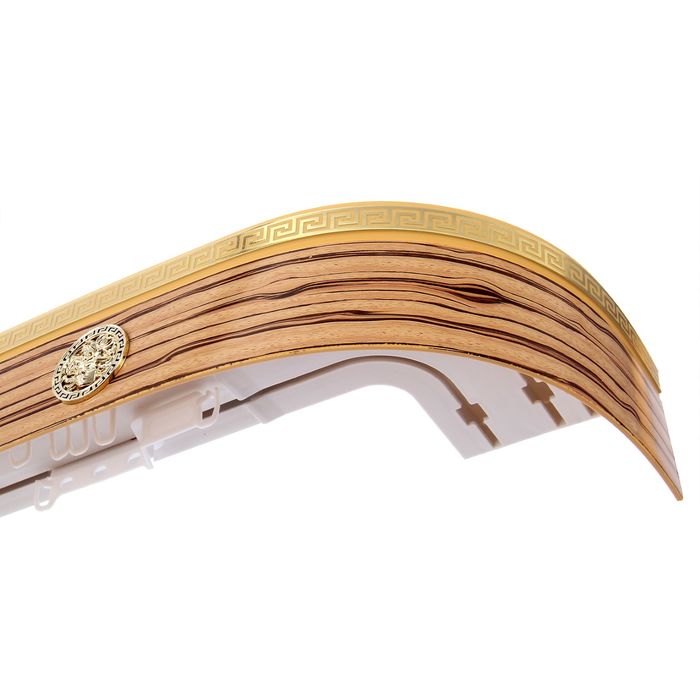 Карниз трехрядный 180 см, с декоративной планкой 7 см, "Ультракомпакт. Медуза", цвет бежевый