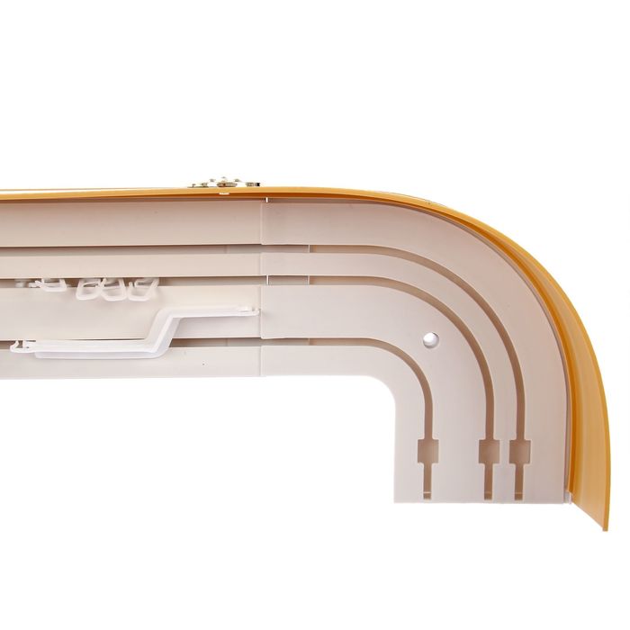 Карниз трехрядный 180 см, с декоративной планкой 7 см, "Ультракомпакт. Медуза", цвет бежевый