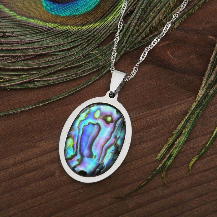Кулон женственный "Галиотис" овал, в серебре