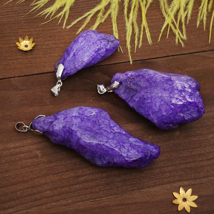 Подвеска друза "Агат крашеный", цвет фиолетовый, форма МИКС