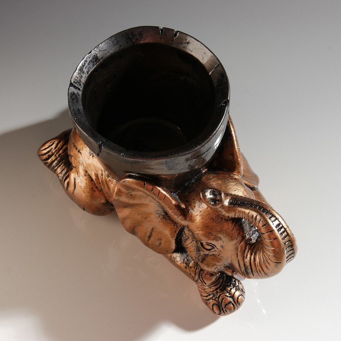 Кашпо "Слон с горшком" бронза 17 х 30 см, микс