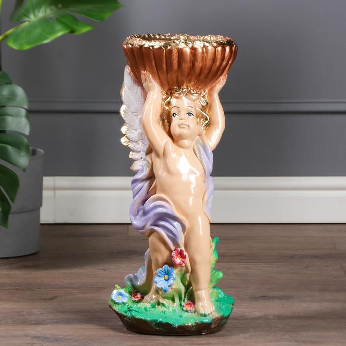 Статуэтка "Ангел с чашей в руках", цветная, 22 х 24 х 52 см, микс