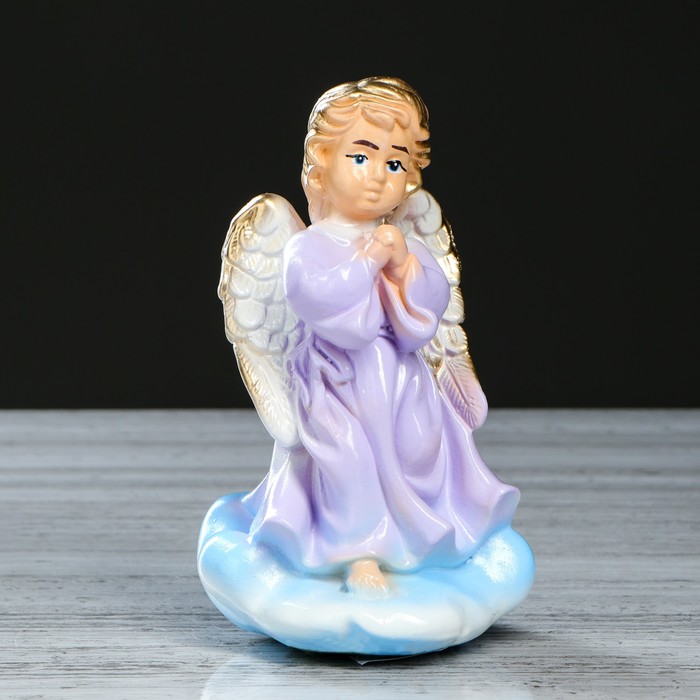 Статуэтка "Молящийся ангел на облаке", малая, цветная, микс