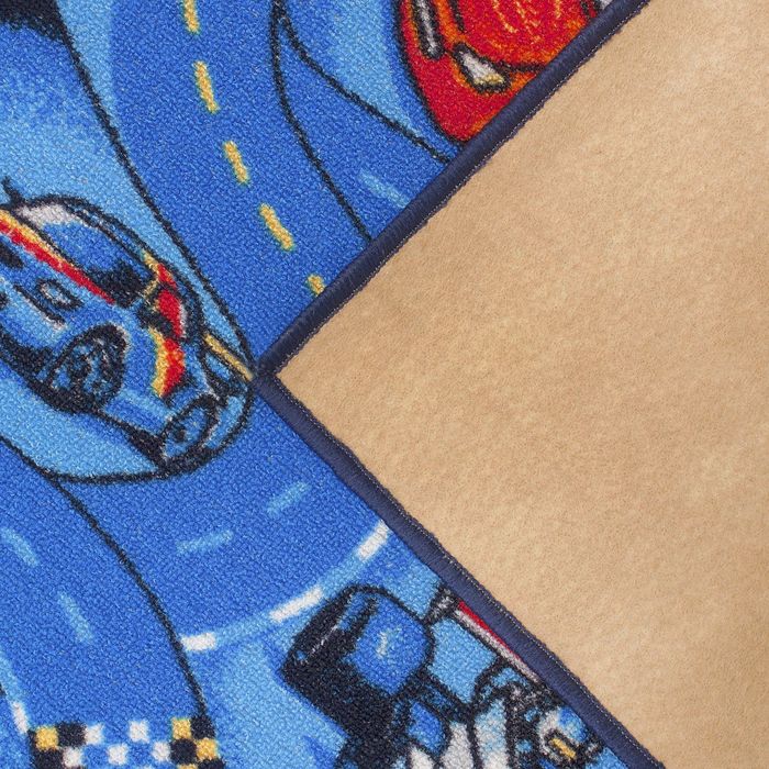 Палас принт Гонки, размер 100х150 см, цвет синий, войлок, полиамид