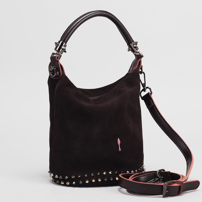 Сумка женская на молнии, 1 отдел, наружный карман, длинный ремень, цвет коричневый