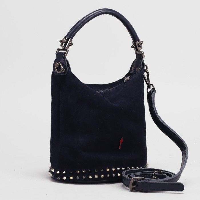 Сумка женская на молнии, 1 отдел, наружный карман, длинный ремень, цвет синий