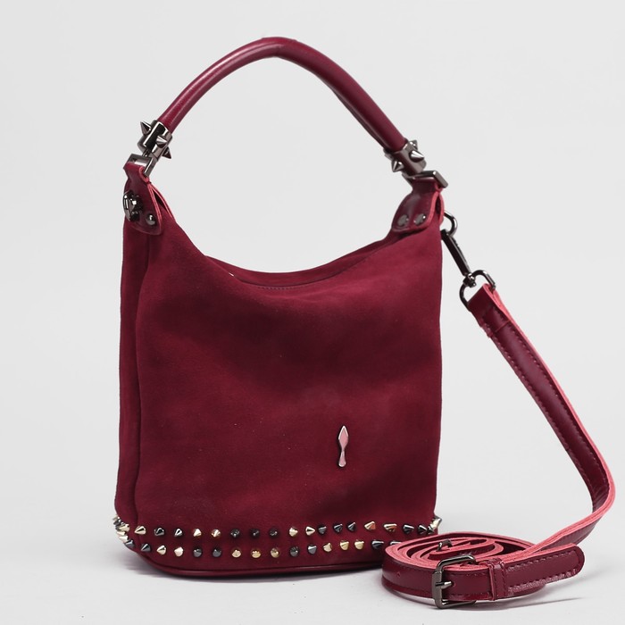 Сумка женская на молнии, 1 отдел, наружный карман, длинный ремень, цвет бордовый