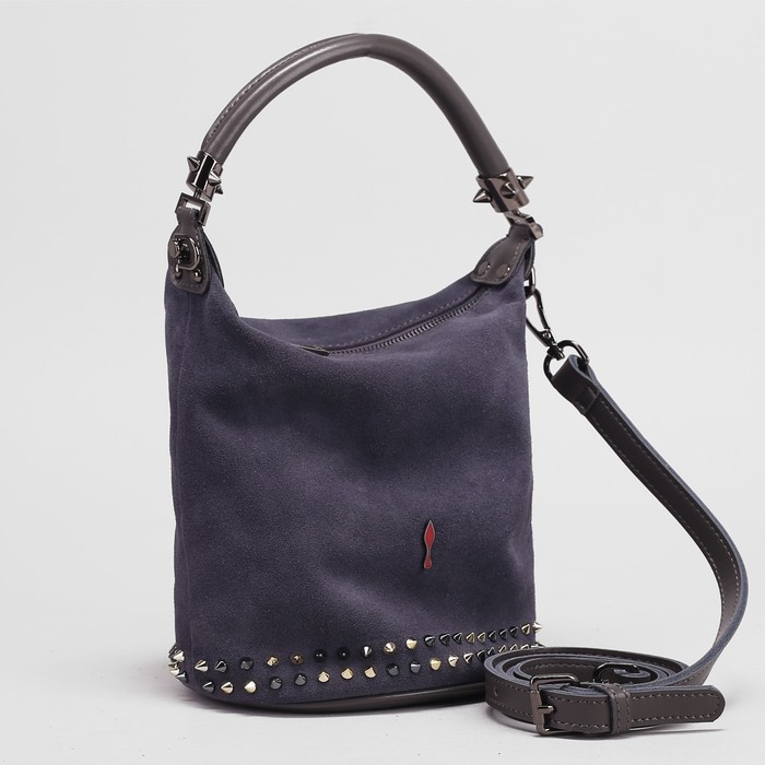 Сумка женская на молнии, 1 отдел, наружный карман, длинный ремень, цвет серый