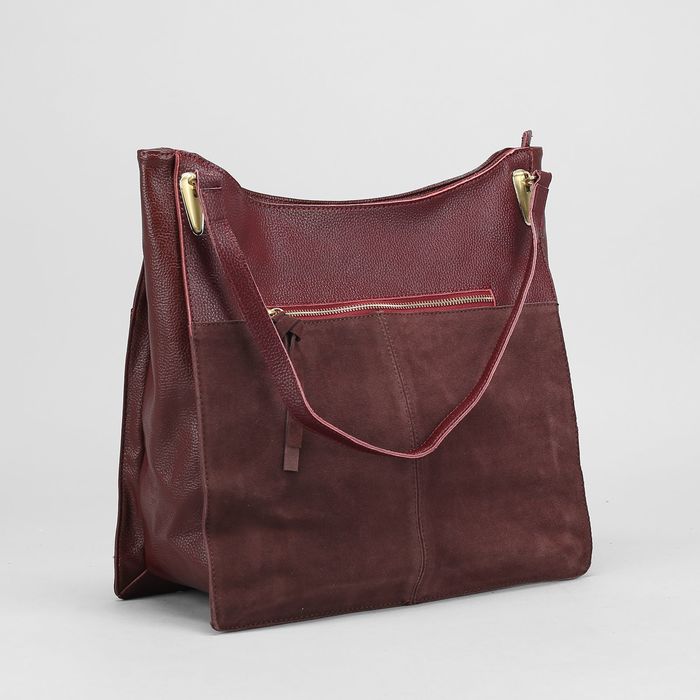 Сумка женская на молнии, 1 отдел с перегородкой, наружный карман, цвет бордовый