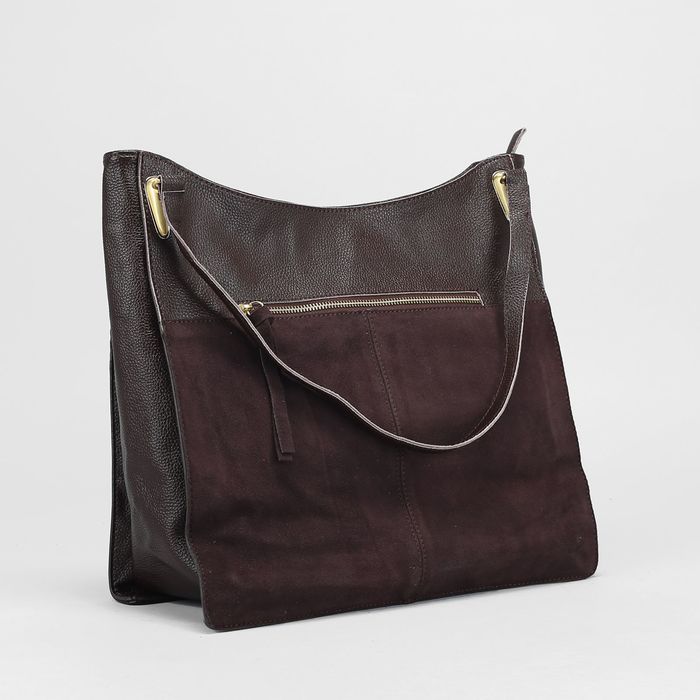 Сумка женская на молнии, 1 отдел с перегородкой, наружный карман, цвет коричневый