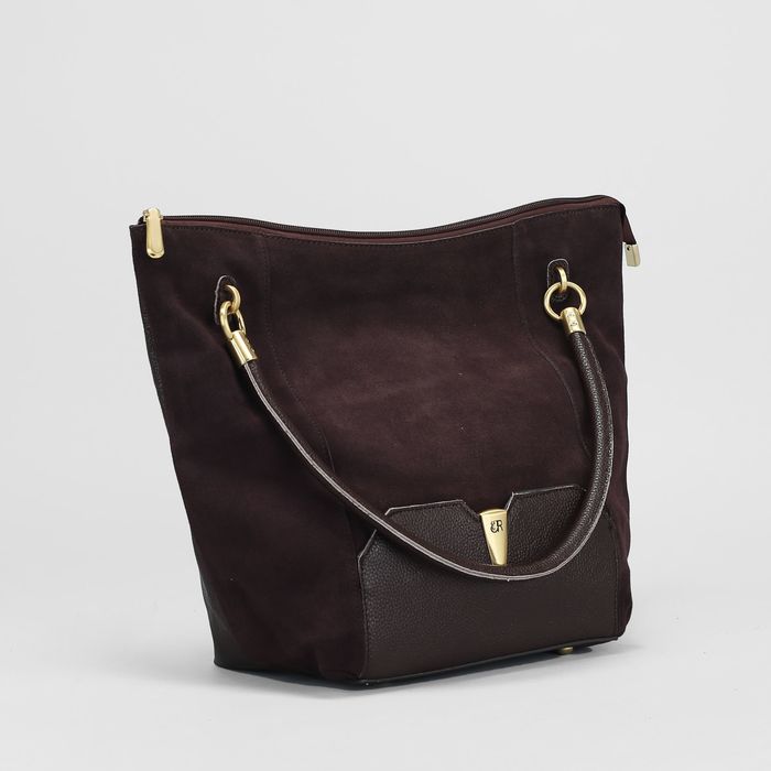 Сумка женская на молнии, 1 отдел с перегородкой, 2 наружных кармана, цвет коричневый