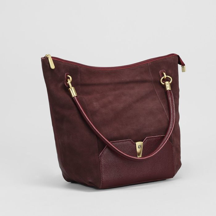 Сумка женская на молнии, 1 отдел с перегородкой, 2 наружных кармана, цвет бордовый