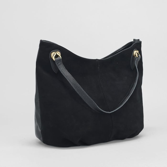 Сумка женская на молнии, 1 отдел с перегородкой, наружный карман, цвет чёрный