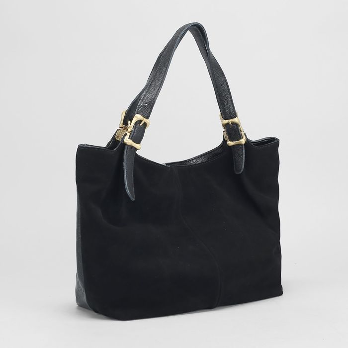 Сумка женская на молнии, 1 отдел с перегородкой, наружный карман, цвет чёрный