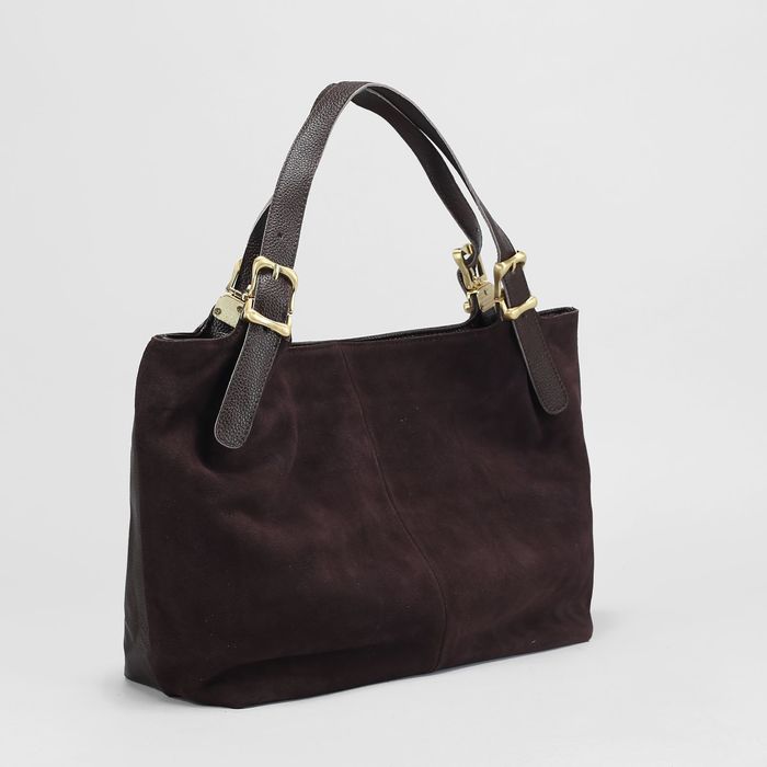 Сумка женская на молнии, 1 отдел с перегородкой, наружный карман, цвет коричневый