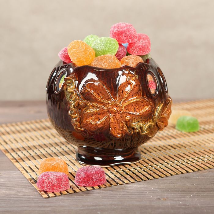 Конфетница "Шар", малая, коричневый