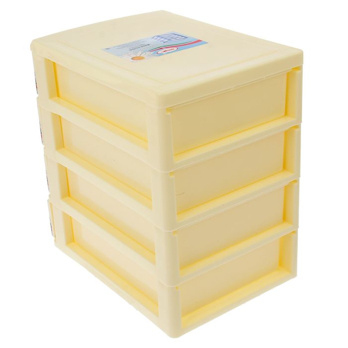 Мини комод 4 секции "Декор", цвет кремовый