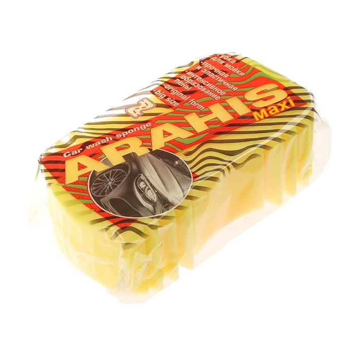 Губка ZEBRA "АРАХИС Maxi", для мойки автомобилей, 22 х 12 х 7 см