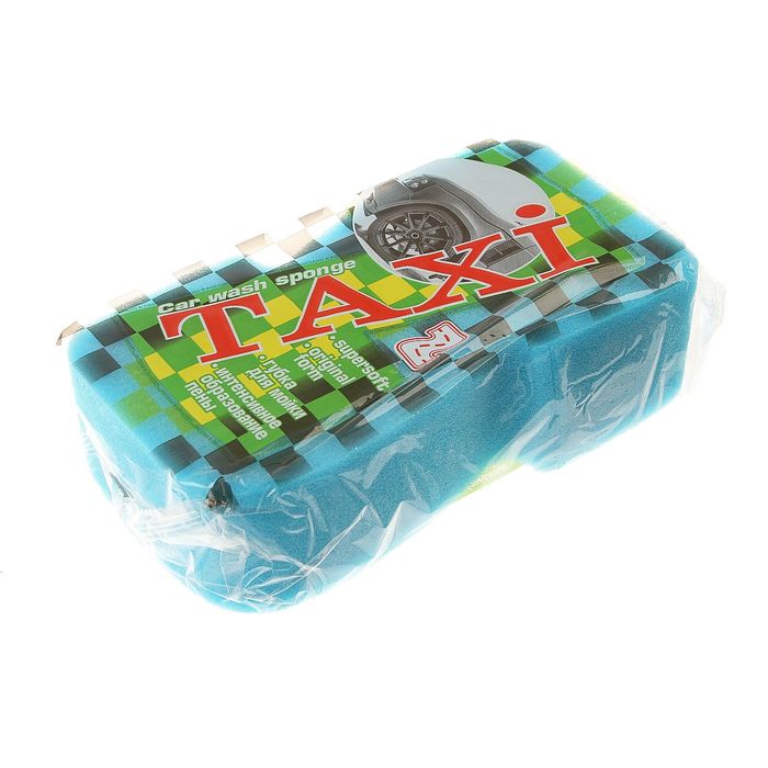 Губка ZEBRA "ТАКСИ", для мойки автомобилей, 21 х 11 х 6 см