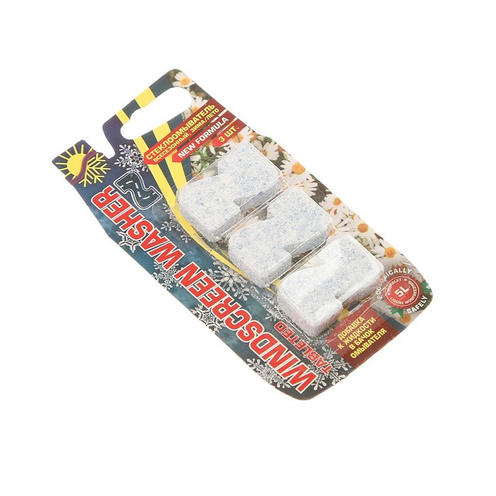 Таблетированный стеклоочиститель ZEBRA, всесезонный, 3 таблетки