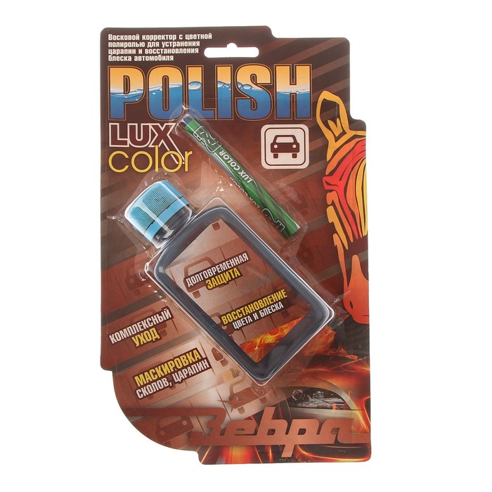 Восковой корректор ZEBRA, с цветной полиролью, синий