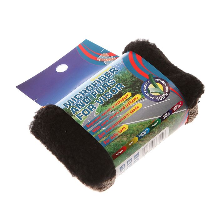 Губка ZEBRA, из микрофибры и меха, для чистки визора