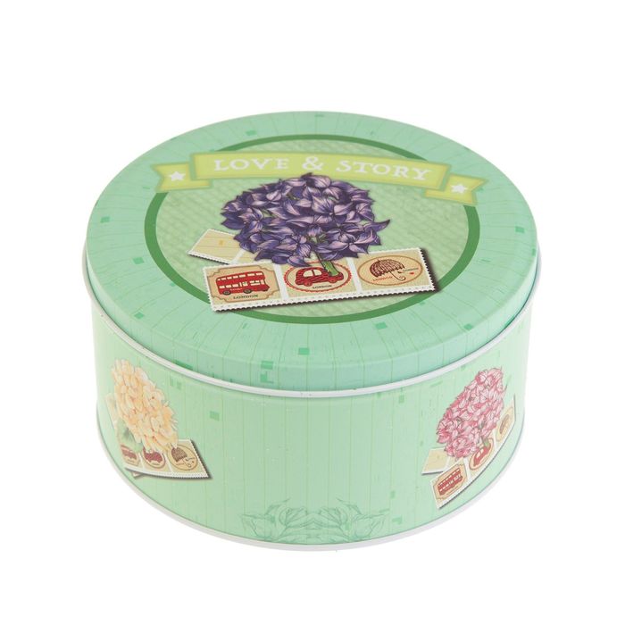 Шкатулка металл "Букет сирени" 13,5х13,5х7 см