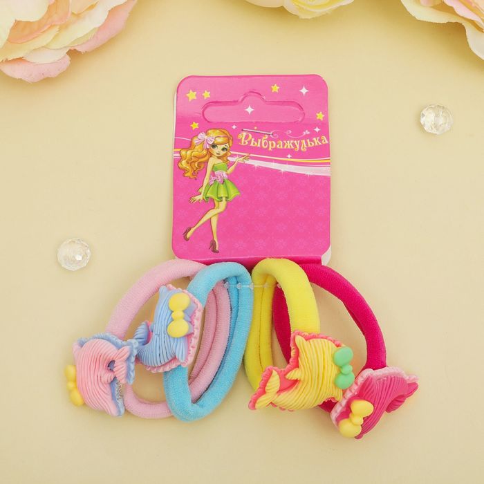 Резинка для волос "Полосочка декор" набор 4 шт