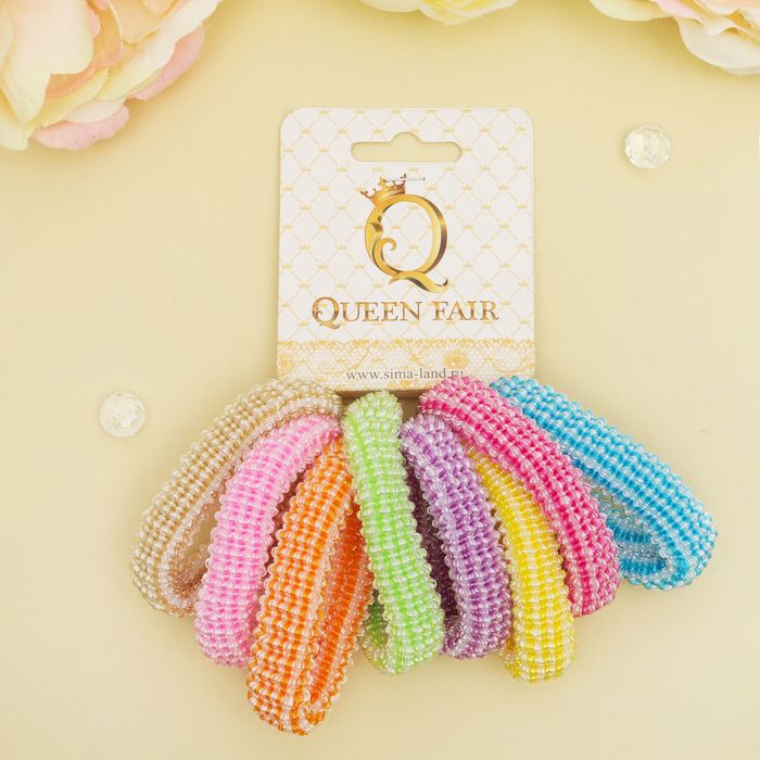 Резинка для волос "Махрушка полоса" набор 8 шт яркий микс