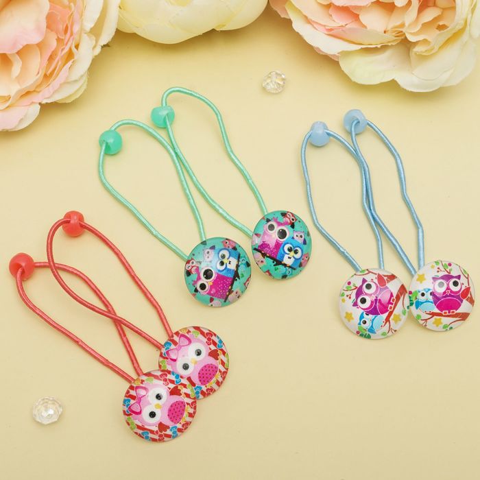 Резинка для волос "Совушка " набор 6 шт