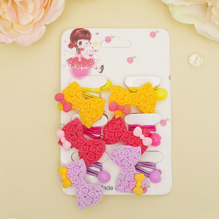 Резинка для волос "Кружева" набор 6 шт